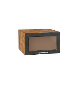 Шкаф верхний горизонтальный остекленный глубокий Прага, цвет: Венге премиум