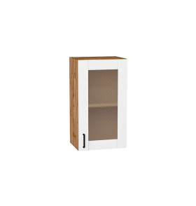 Шкаф верхний с 1-ой остекленной дверцей Лофт, цвет: Super White