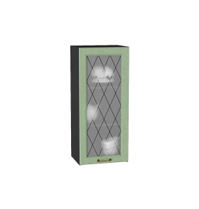 Шкаф верхний с 1-ой остекленной дверцей Ницца, цвет: Дуб оливковый