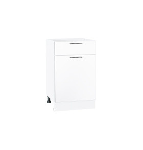 Шкаф нижний с 1-ой дверцей и ящиком Валерия-М, цвет: Белый глянец