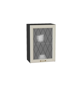 Шкаф верхний с 1-ой остекленной дверцей Ницца, цвет: Агат