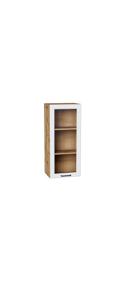 Шкаф верхний с 1-ой остекленной дверцей Барселона, цвет: Белый | Пленка ПВХ., Белый