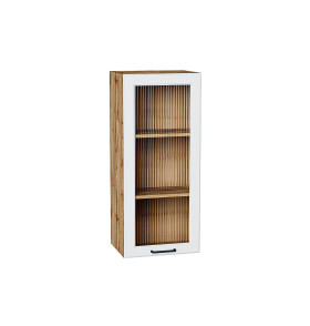 Шкаф верхний с 1-ой остекленной дверцей Барселона, цвет: Белый