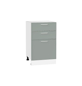 Шкаф нижний с 3-мя ящиками Квадро, цвет: Аквамарин