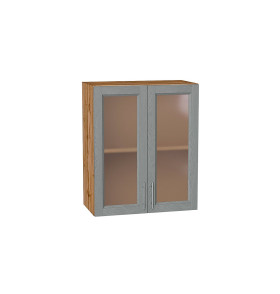 Шкаф верхний с 2-мя остекленными дверцами Сканди, цвет: Grey Softwood