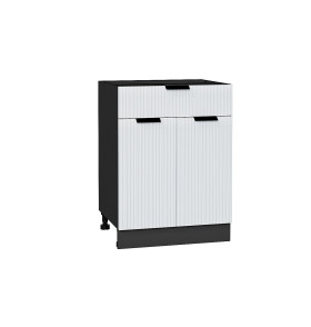 Шкаф нижний с 2-мя дверцами и ящиком Евро Лайн, цвет: Белый