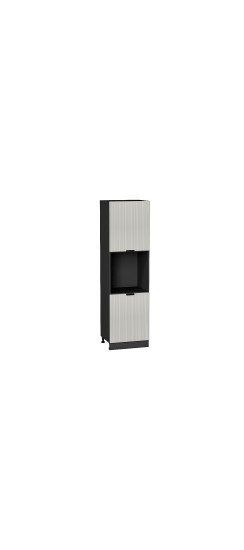 Шкаф пенал с 2-мя дверцами под технику Евро Лайн, цвет: Агат | Пленка ПВХ., Агат