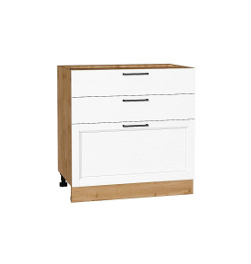 Шкаф нижний с 3-мя ящиками Сканди, цвет: White Silkwood