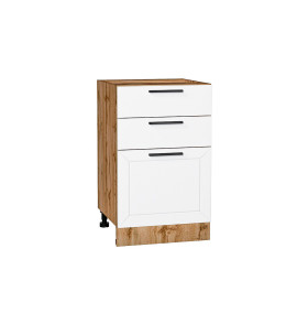 Шкаф нижний с 3-мя ящиками Глетчер, цвет: Айленд Силк