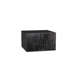 Шкаф верхний горизонтальный глубокий Валерия-М, цвет: Черный металлик дождь