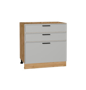 Шкаф нижний с 3-мя ящиками Фрейм, цвет: Grey Silk