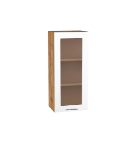 Шкаф верхний с 1-ой остекленной дверцей Валерия-М, цвет: Белый глянец