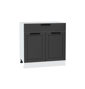 Шкаф нижний с 2-мя дверцами и ящиком Глетчер, цвет: Маренго Силк