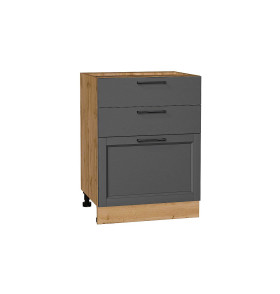 Шкаф нижний с 3-мя ящиками Сканди, цвет: Stormy Silkwood