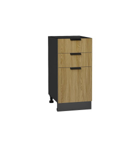 Шкаф нижний с 3-мя ящиками Евро, цвет: Дуб песочный