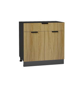 Шкаф нижний с 2-мя дверцами и ящиком Евро, цвет: Дуб песочный