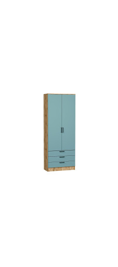 Шкаф двухстворчатый Стиль ШК-803 с ящиками, цвет: Grey-green In 2S | ЛДСП, Grey-green In 2S