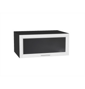 Шкаф верхний горизонтальный остекленный глубокий Сканди, цвет: White Softwood