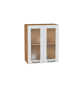 Шкаф верхний с 2-мя остекленными дверцами Ницца, цвет: Blanco