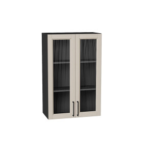 Шкаф верхний с 2-мя остекленными дверцами Сканди, цвет: Cream Silkwood