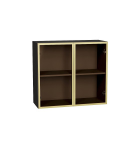 Шкаф верхний с 2-мя остекленными дверцами, цвет: Золотой