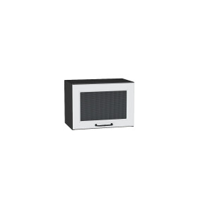 Шкаф верхний горизонтальный остекленный Ницца, цвет: Blanco