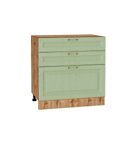 Шкаф нижний с 3-мя ящиками Ницца, цвет: Дуб оливковый