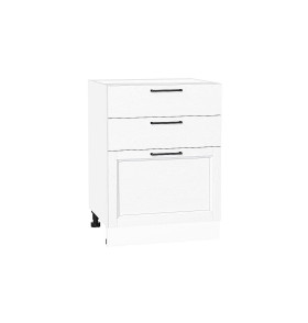 Шкаф нижний с 3-мя ящиками Сканди, цвет: White Silkwood
