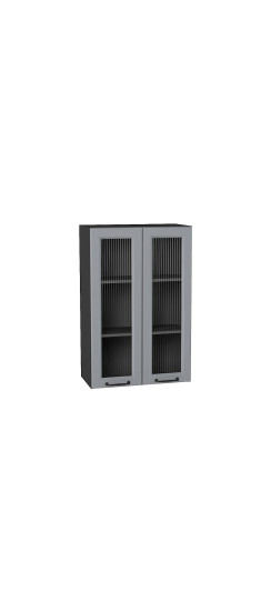 Шкаф верхний с 2-мя остекленными дверцами Ницца, цвет: Magnum | Эмаль высокой прочности Renner (Италия)., Magnum