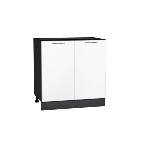 Шкаф нижний с 2-мя дверцами Валерия-М, цвет: Белый глянец