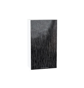 Шкаф верхний с 1-ой дверцей Валерия-М, цвет: Черный металлик дождь