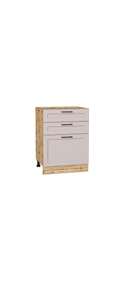 Шкаф нижний с 3-мя ящиками Барселона, цвет: Кашемир | Пленка ПВХ., Кашемир