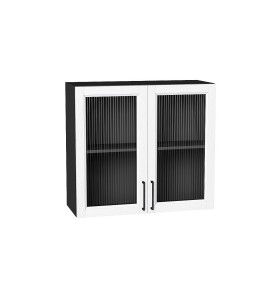 Шкаф верхний с 2-мя остекленными дверцами Сканди, цвет: White Silkwood