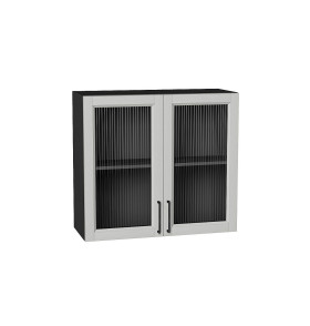 Шкаф верхний с 2-мя остекленными дверцами Сканди, цвет: Grey Silkwood