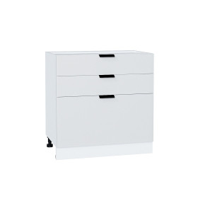 Шкаф нижний с 3-мя ящиками Евро, цвет: Белый