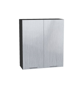 Шкаф верхний с 2-мя дверцами Валерия-М, цвет: Серый металлик дождь светлый