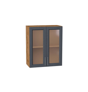 Шкаф верхний с 2-мя остекленными дверцами Сканди, цвет: Graphite Softwood