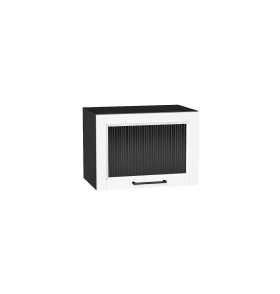 Шкаф верхний горизонтальный остекленный Сканди, цвет: White Silkwood