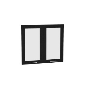 Комплект фасадов Валерия-М со стеклом для каркаса Ф-55 В800, цвет: Черный металлик