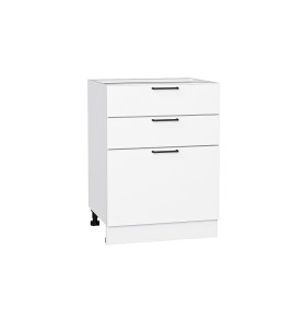 Шкаф нижний с 3-мя ящиками Флэт, цвет: White In 2S