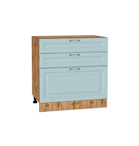 Шкаф нижний с 3-мя ящиками Ницца, цвет: Голубой