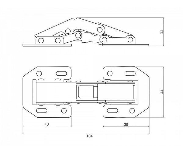 Петля поршневая быстрого монтажа (угол откр. 180°) | Сталь, Накладные