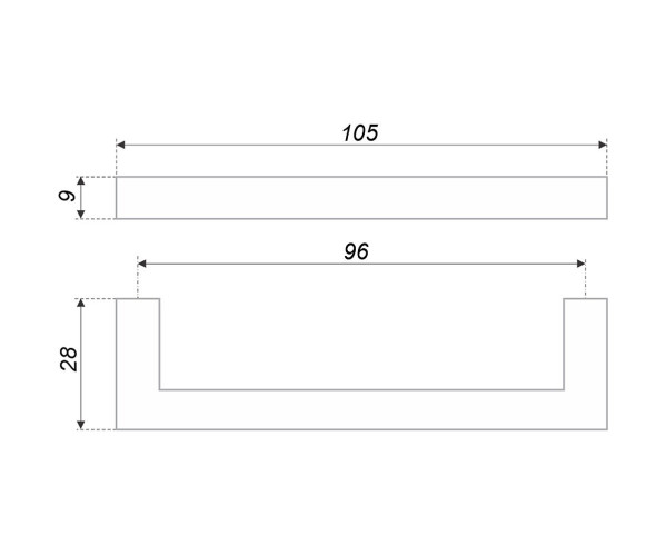 Ручка скоба мебельная QUADRA RS043MBSG.4 | Матовое золото, 96 мм