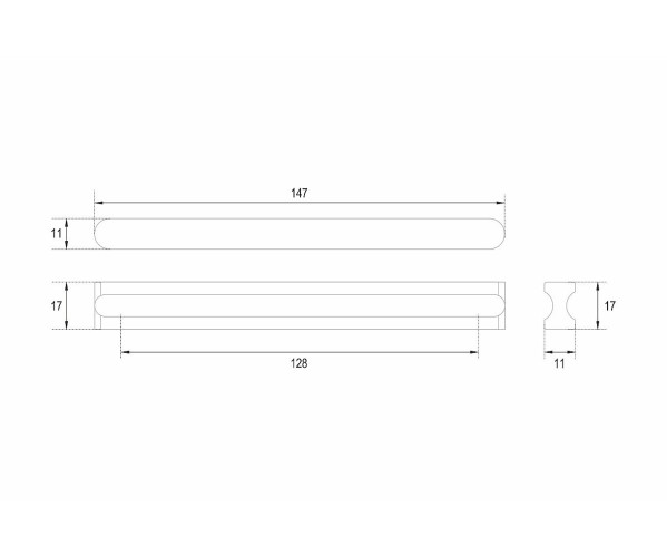 Ручка скоба мебельная VOLNA RS065BL.4 | Матовый черный, Алюминий