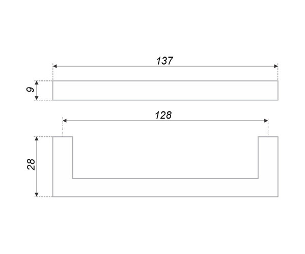 Ручка скоба мебельная QUADRA RS043MBSG.4 | Матовое золото, 128 мм