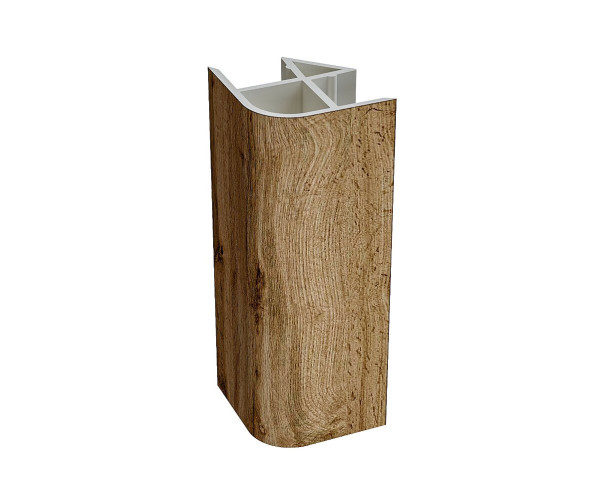 Угол для цоколя ПВХ 90 гр. Дуб Вотан, Устанавливается под углом 90 градусов