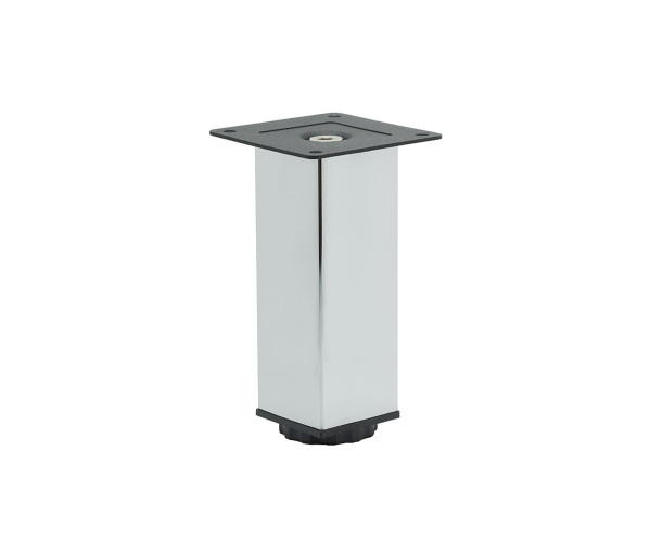 Опора мебельная квадратная ОМ-222 | Хром, Регулировка по высоте от 120 до 140 мм