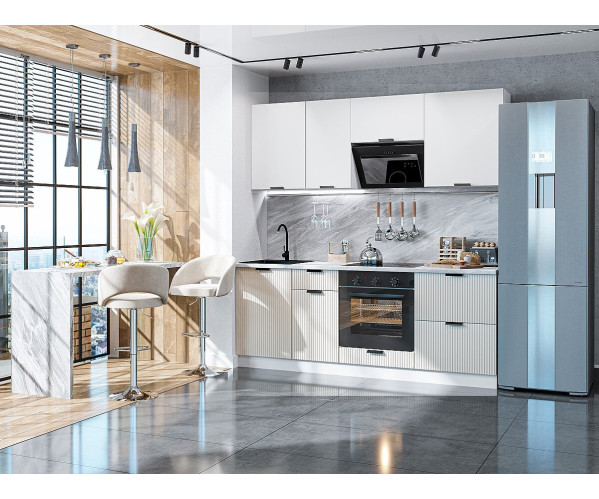 Столешница Hard-38U Прямая (упак.) | Снежный мрамор, 38мм