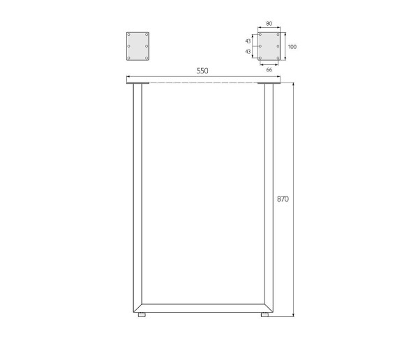Подстолье Лофт П-образное регулируемое | Черный муар, характеристики