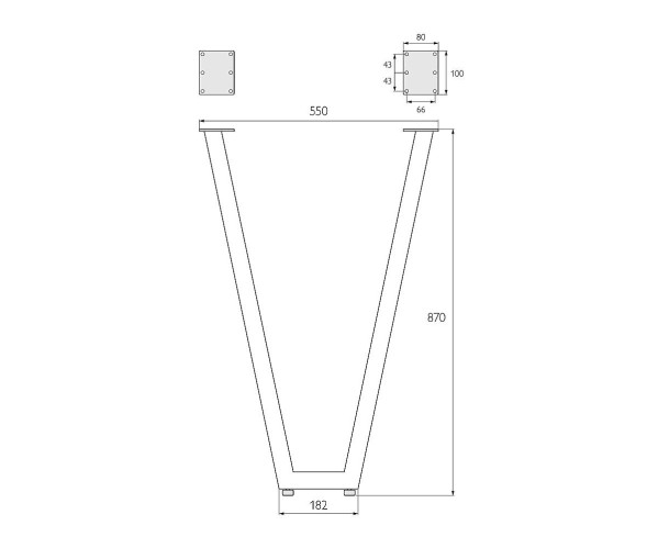 Подстолье Лофт V-образное регулируемое | Черный муар, характеристики
